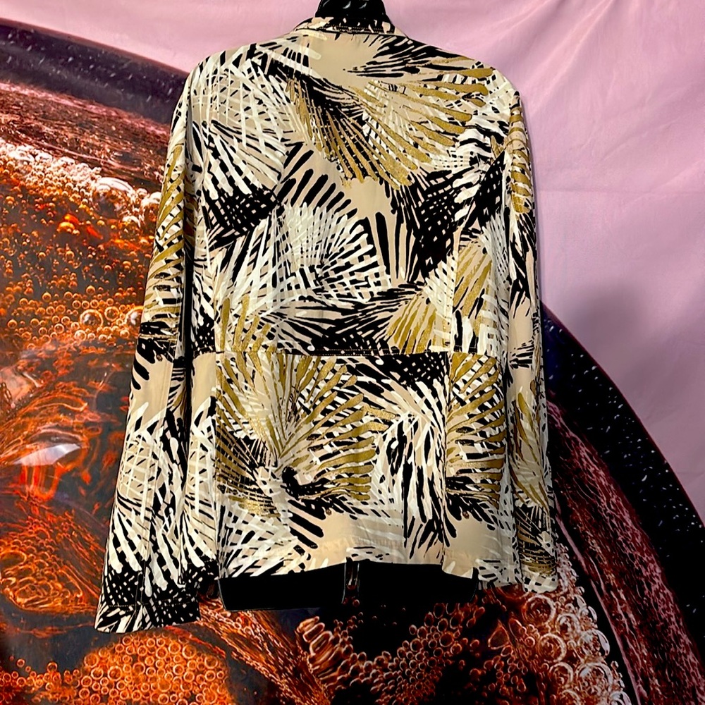 Zenergy Chico’s Women’s full Zip
Up lightweight jacket mock neck leaf
Print - Picture 4 of 6